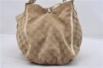 Auth GUCCI Abbey Shoulder Tote Bag GG Canvas Leather 189835 Beige Gold 3882D Online Sale