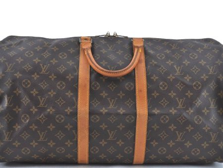 Authentic Louis Vuitton Monogram Keepall 55 Travel Boston Bag M41424 LV H9568 Online now