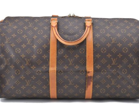 Authentic LOUIS VUITTON Monogram Keepall 55 Boston Bag M41424 LV H7728 For Cheap