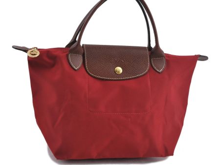 Auth Longchamp Le Pliage Shopper Size S Tote Hand Bag Nylon Leather Red H1523 Online