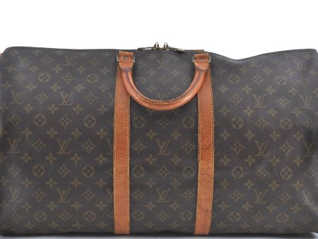 Auth Louis Vuitton Monogram Keepall Bandouliere 55 Boston Bag M41414 LV H7095 Supply