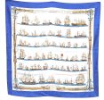 Auth HERMES Carre 90 Scarf  NAVIRES D EUROPE A VOILES, MIXTES  Silk Navy H6685 Discount