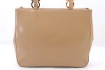 Authentic Ferragamo Leather Shoulder Hand Bag Purse Beige 5188C Fashion