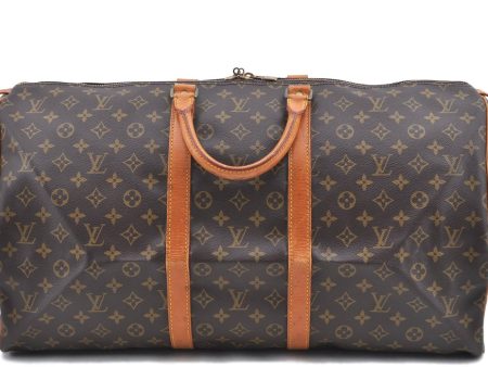 Authentic LOUIS VUITTON Monogram Keepall 55 Boston Bag M41424 LV Junk H7966 Discount