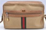 GUCCI Web Sherry Line Shoulder Cross Bag Nylon Leather 010378 Beige H7350 For Discount