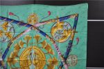 Auth HERMES Carre 90 Scarf  DAIMYO PRINCES DU SOLEIL LEVANT  Silk Green 5022C For Discount