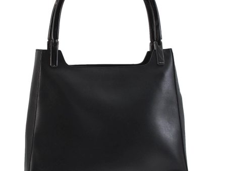 Auth PRADA Vitello Corno Leather Plastic Shoulder Tote Bag B8758 Black 8658C Discount