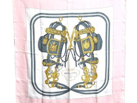 Authentic HERMES Carre 90 Scarf  BRIDES de GALA par  Silk Pink H7006 Online now