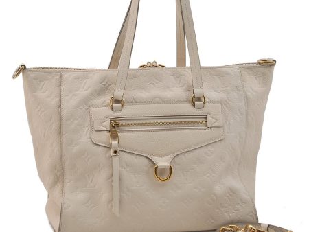 Auth LOUIS VUITTON Monogram Empreinte Lumineuse PM Tote Bag M93411 White G6849 Discount