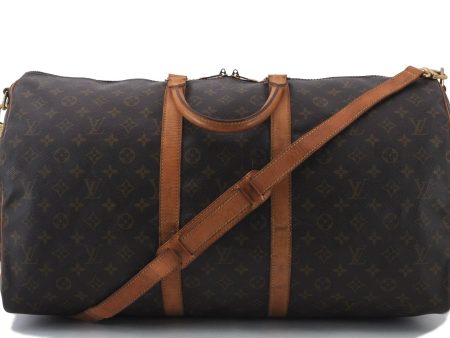 Auth LOUIS VUITTON Monogram Keepall Bandouliere 55 Boston Bag M41414 LV 6275C Cheap