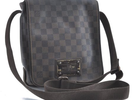 Auth Louis Vuitton Damier Brooklyn PM Shoulder Cross Body Bag N51210 LV H6401 Online Hot Sale