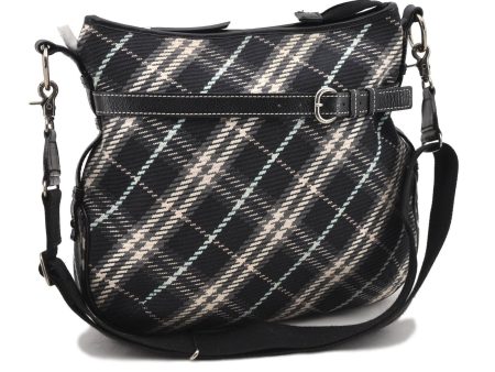 Auth BURBERRY BLUE LABEL Check Shoulder Cross Bag Cotton Leather Black 4662C Online