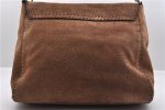 Authentic PRADA Suede Shoulder Hand Bag Purse Brown 8606C Hot on Sale