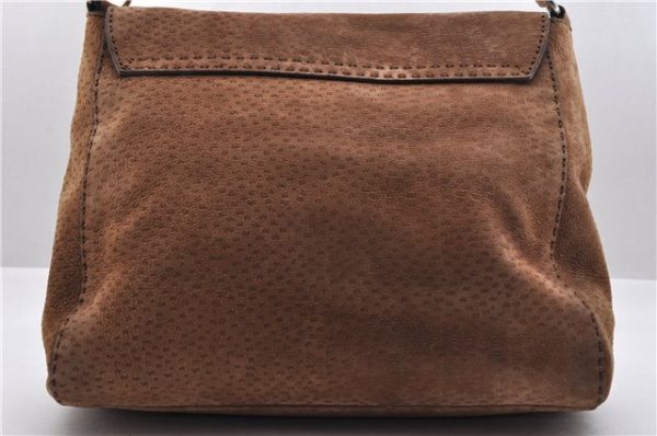 Authentic PRADA Suede Shoulder Hand Bag Purse Brown 8606C Hot on Sale