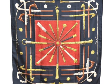 Authentic HERMES Carre 90 Scarf  CANNES & POMMEAUX  Silk Black H6657 Supply