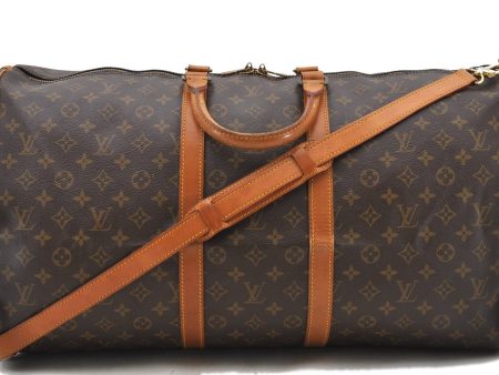 Auth Louis Vuitton Monogram Keepall Bandouliere 55 Boston Bag M41414 LV 2886D Fashion