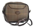 Auth Burberrys Check Shoulder Cross Body Bag Canvas Leather Khaki Green H2270 Cheap