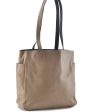 Authentic PRADA Leather Shoulder Tote Bag Beige Brown H6124 Online Sale