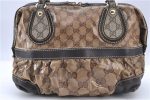 Auth GUCCI Jumbo GG Crystal Shoulder Tote Bag PVC Leather 223962 Brown H8111 Sale