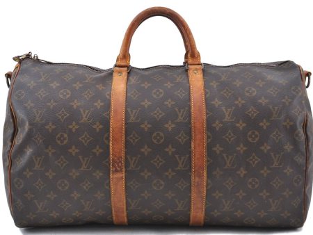 Auth LOUIS VUITTON Monogram Keepall Bandouliere 50 Boston Bag M41416 Junk 8482C For Sale