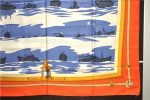 Auth HERMES Carre 90 Scarf  FEUX DE RPUTE APERCUS LA NUIT  Silk Orange 2771D Online Hot Sale