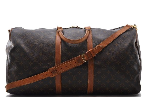 Auth LOUIS VUITTON Monogram Keepall Bandouliere 55 Boston Bag M41414 LV 1147C Cheap