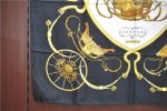 Authentic HERMES Carre 90 Scarf  SPRINGS  Silk Black H6618 Hot on Sale