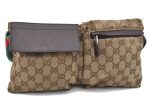 GUCCI Web Sherry Line Shoulder Cross Bag GG Canvas Leather 28566 Brown 6808C Fashion