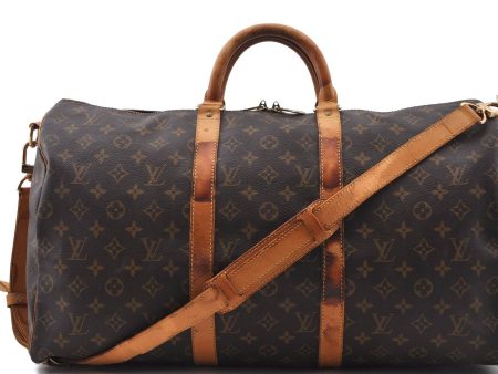 Auth LOUIS VUITTON Monogram Keepall Bandouliere 50 Boston Bag M41416 LV 5817C Sale