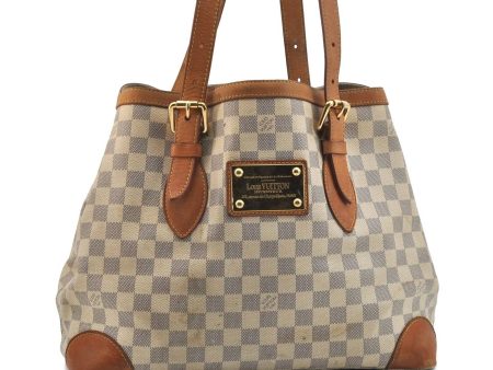 Auth LOUIS VUITTON Damier Azur Hampstead MM Shoulder Tote Bag N51206 LV H1548 Fashion