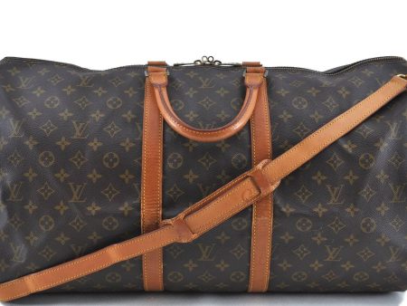 Auth LOUIS VUITTON Monogram Keepall Bandouliere 55 Boston Bag M41414 LV H1470 For Sale