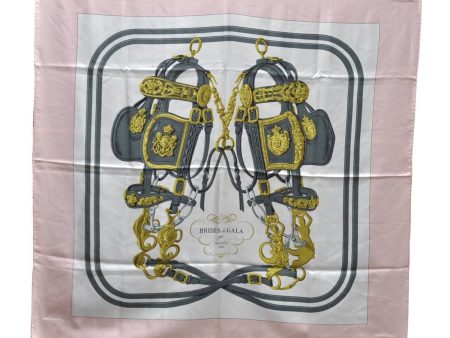 Authentic HERMES Carre 90 Scarf  BRIDES de GALA par  Silk Pink 2781D on Sale