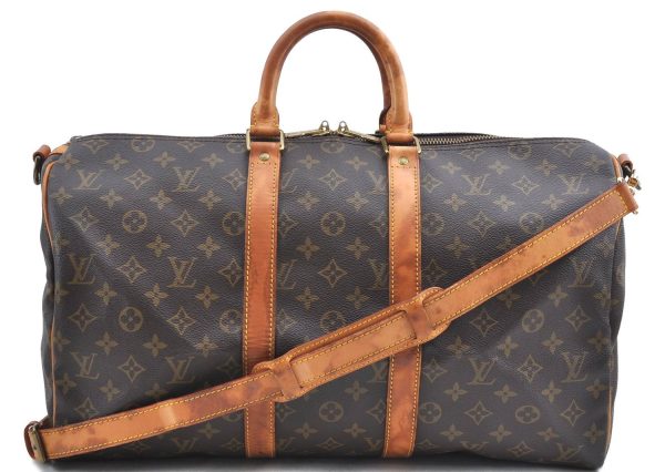 Auth Louis Vuitton Monogram Keepall Bandouliere 45 Boston Bag M41418 LV H9940 Hot on Sale