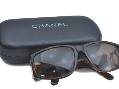 Authentic CHANEL Sunglasses Logos CoCo Mark Platic Brown CC H1468 Hot on Sale