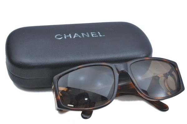 Authentic CHANEL Sunglasses Logos CoCo Mark Platic Brown CC H1468 Hot on Sale