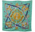 Auth HERMES Carre 90 Scarf  DAIMYO PRINCES DU SOLEIL LEVANT  Silk Green 5022C For Discount