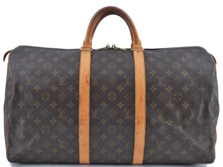 Auth LOUIS VUITTON Monogram Keepall Bandouliere 50 Boston Bag M41416 LV H3315 Online Sale