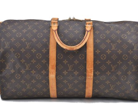 Authentic LOUIS VUITTON Monogram Keepall 55 Boston Bag M41424 LV H8042 Online Sale