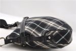 Auth BURBERRY BLUE LABEL Check Shoulder Cross Bag Cotton Leather Black 4662C Online