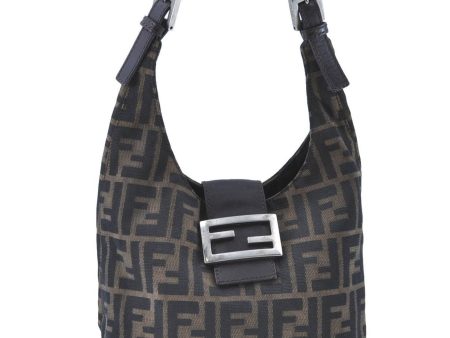 Auth FENDI Zucca Mamma Baguette Shoulder Hand Bag Canvas Leather Brown H8036 Cheap