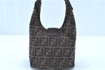 Auth FENDI Zucca Mamma Baguette Shoulder Hand Bag Canvas Leather Brown H8036 Cheap