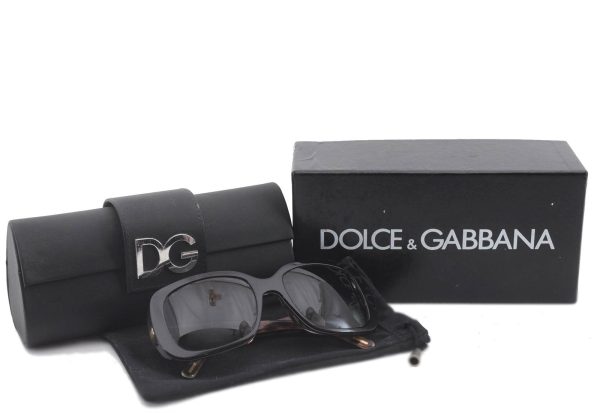 Authentic DOLCE&GABBANA Vintage Sunglasses 4101-A Plastic Black Box 3038C on Sale