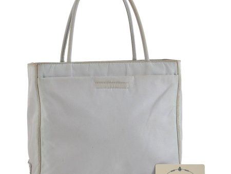 Authentic PRADA Nylon Leather Shoulder Hand Bag Purse B8490 White 3751C For Sale