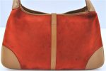 Auth GUCCI Bamboo Kandinsky Shoulder Hand Bag Suede Leather 0014060 Orange H8285 For Sale