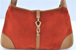 Auth GUCCI Bamboo Kandinsky Shoulder Hand Bag Suede Leather 0014060 Orange H8285 For Sale