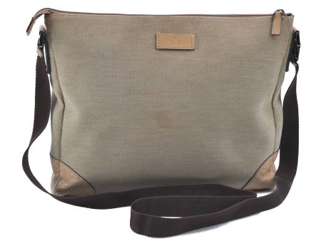 Auth GUCCI Guccissima Canvas GG Leather Shoulder Cross Bag 257301 Beige H2045 For Discount