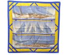 Authentic HERMES Carre 90 Scarf  RAFALES  Silk Blue 8431C Hot on Sale