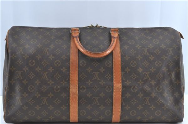 Auth Louis Vuitton Monogram Keepall Bandouliere 55 Boston Bag M41414 LV H7095 Supply