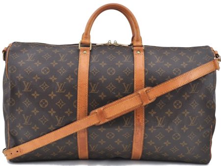 Auth Louis Vuitton Monogram Keepall Bandouliere 50 Boston Bag M41416 LV H8547 Online now