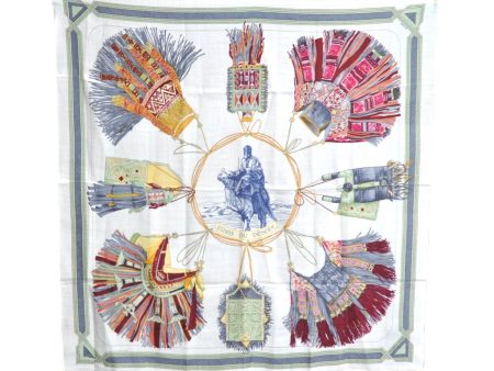 Authentic HERMES Carre 90 Scarf  CUIRS DU DESERT  Cachemire Saie White H1751 Fashion